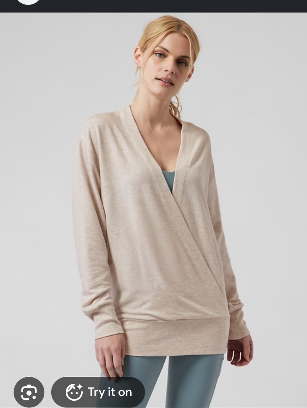 ATHLETA Purana V Neck Wrap Sweatshirt XS